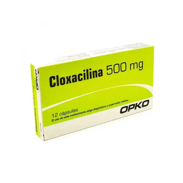Cloxacilina Cápsulas 500 mg x 12 Opko