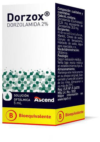 Dorzox 2% Solución Oftálmica x 5 ml Ascend (Dorzolamida)