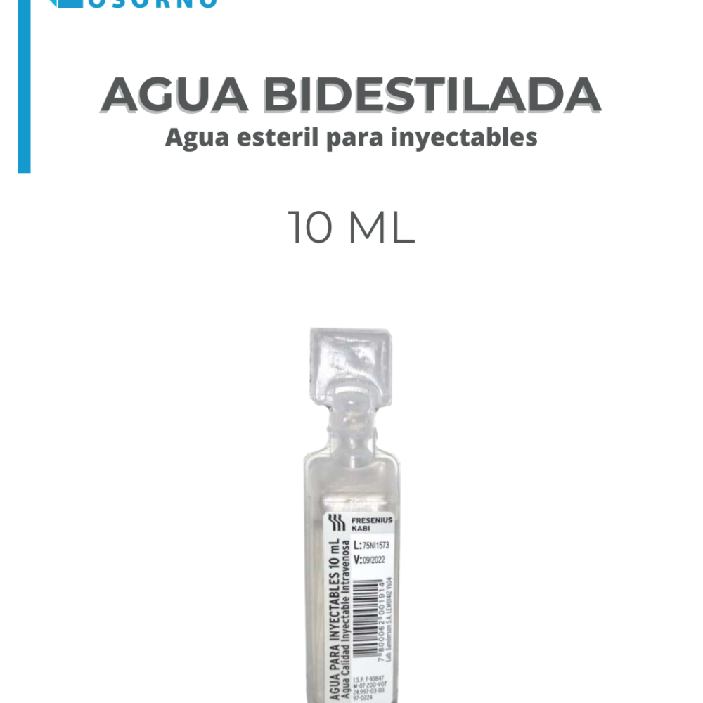 Agua Esteril Inyectable x 500 ml Braun (Caj x 24 Un) (Agua Bidestilada)