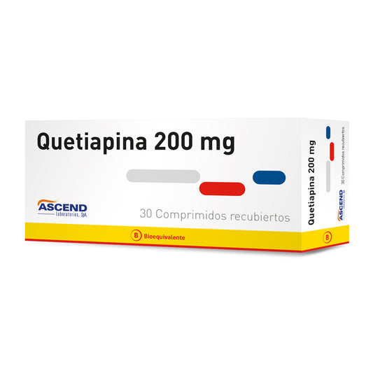 Quetiapina Comprimidos 200 mg x 30 Ascend