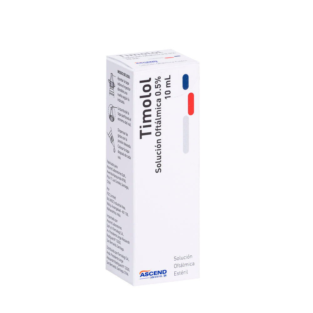 Timolol Solución Oftálmica 0,5% x 10 ml Ascend