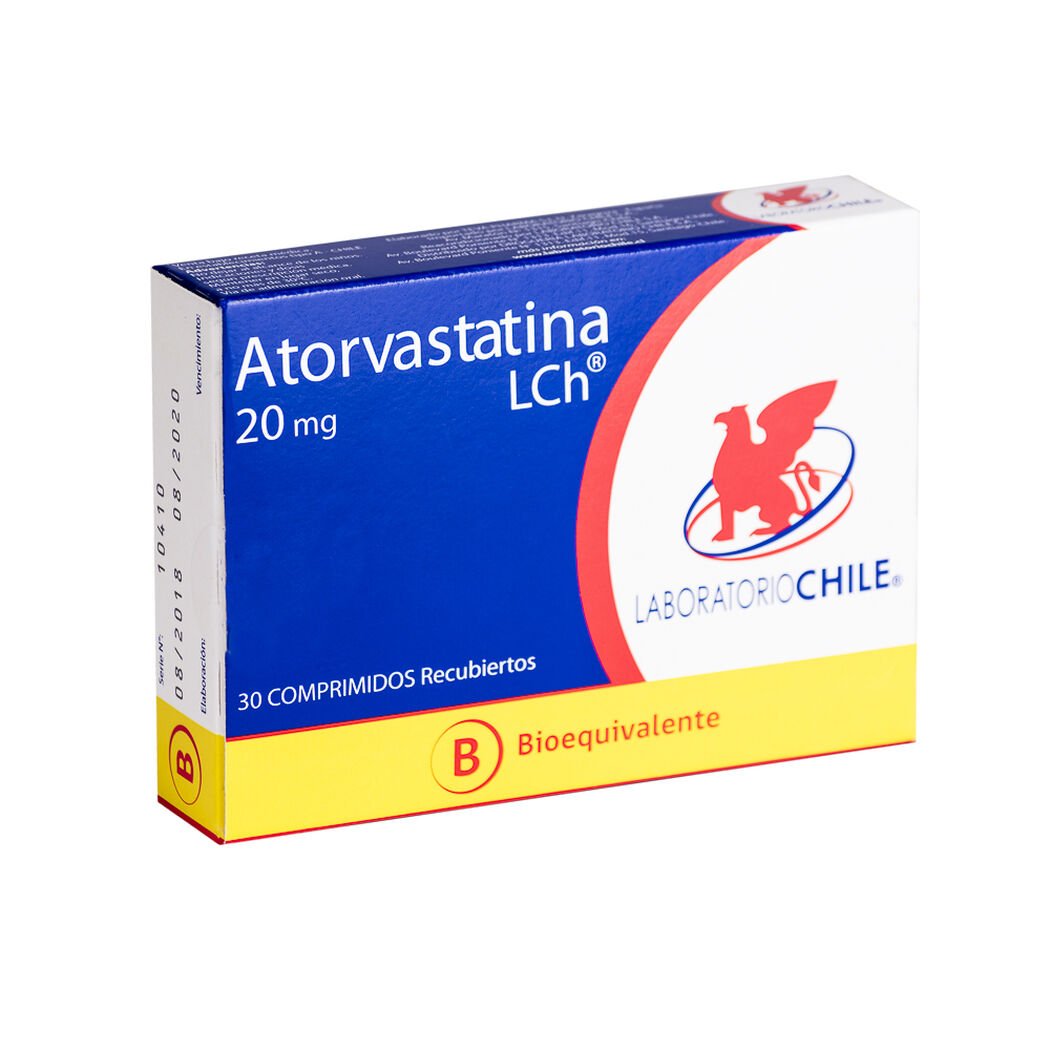 Atorvastatina Comprimidos 20 mg x 30 Chile