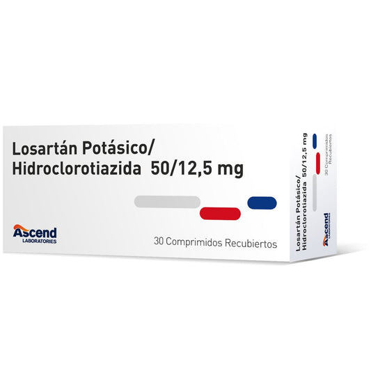 Losartan+Hctz Comprimidos 50/12,5 x 30 Ascend (Losartan/Hidroclorotiazida)