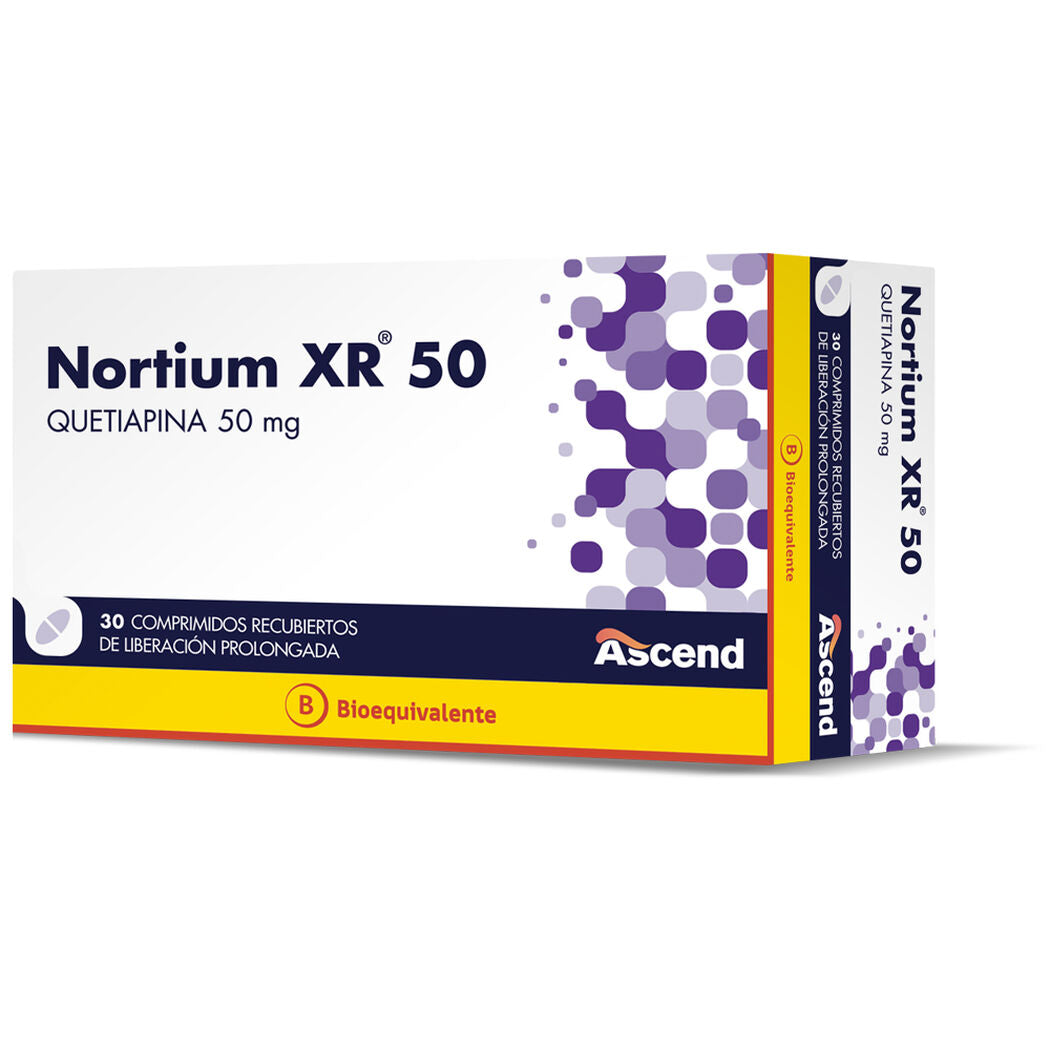 Nortium Xr Comprimidos 50 mg x 30 (Quetiapina)