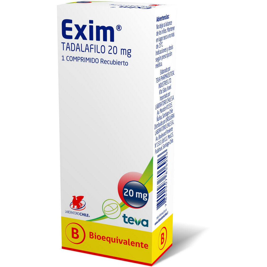 Exim Comprimidos 20 mg x 1 (Tadalafilo)