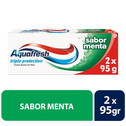 Aquafresh Sabor Menta 2 x 95 Gr Pack