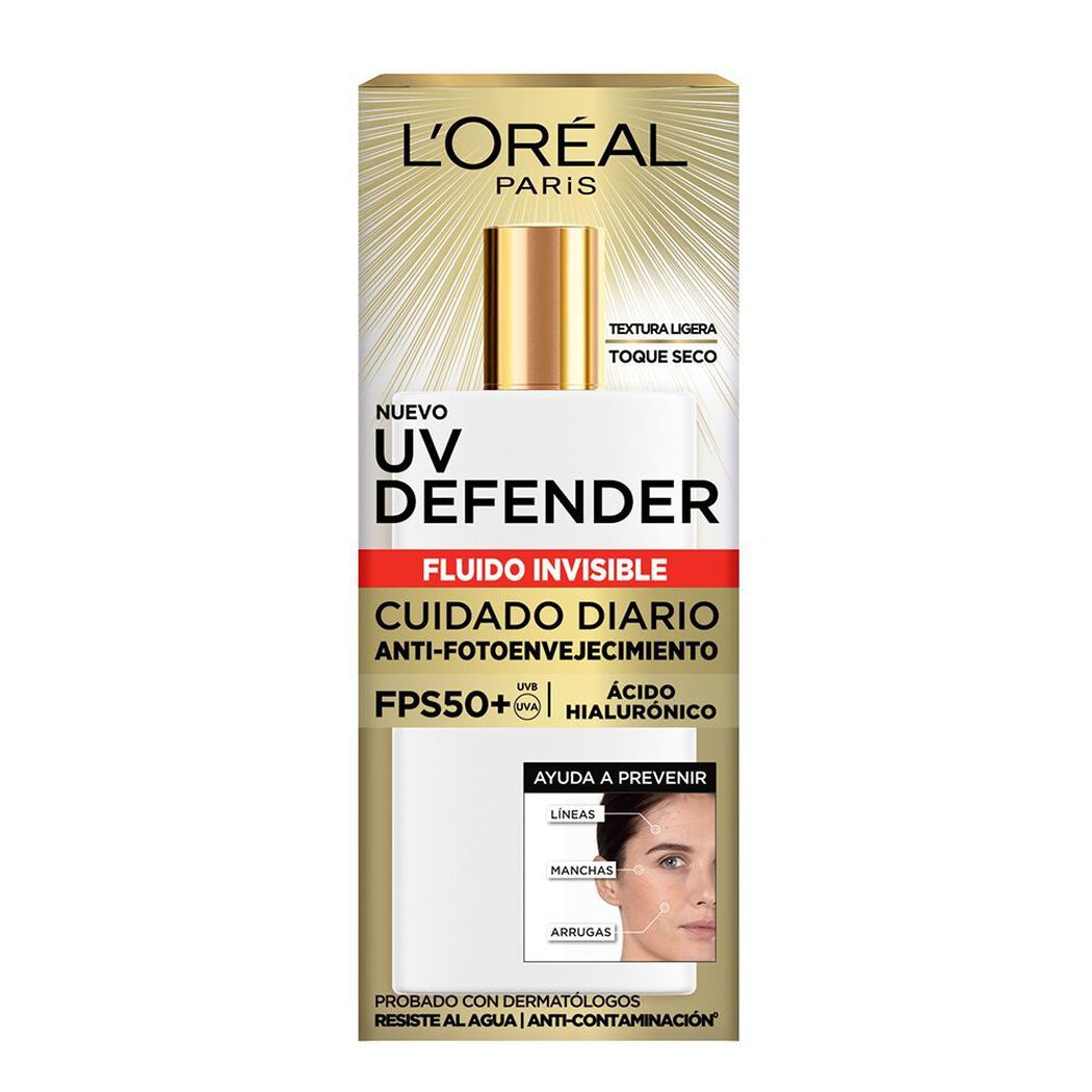 Loreal Uv Defender Fluido Facial Anti Fotoenvececimiento x 40 Gr