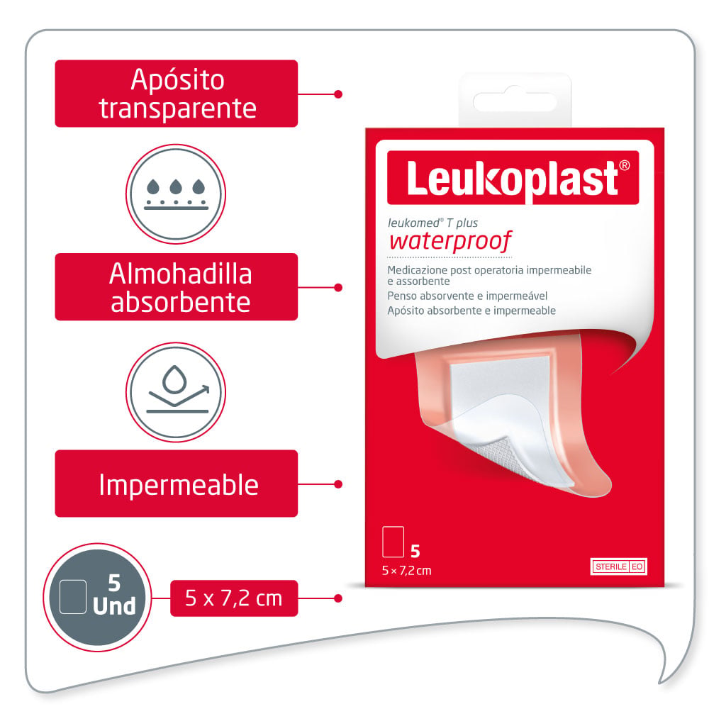 Leukoplast Leukomed T Plus 5X7,2Cm x 5 Unid