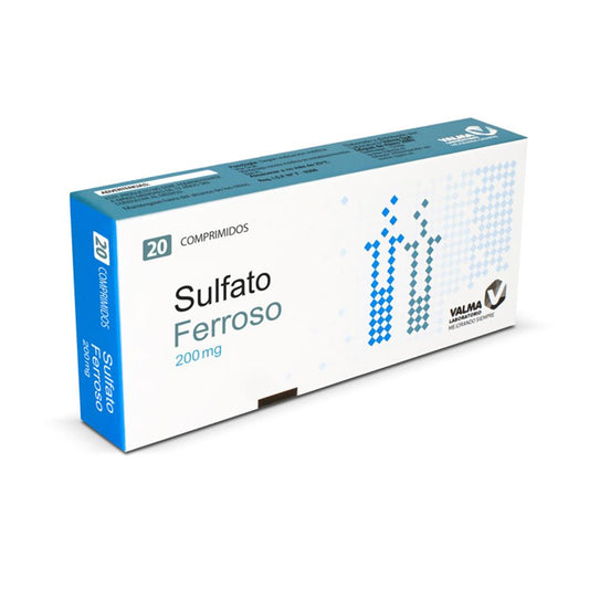 Sulfato Ferroso Comprimidos 200 mg x 20 Valma