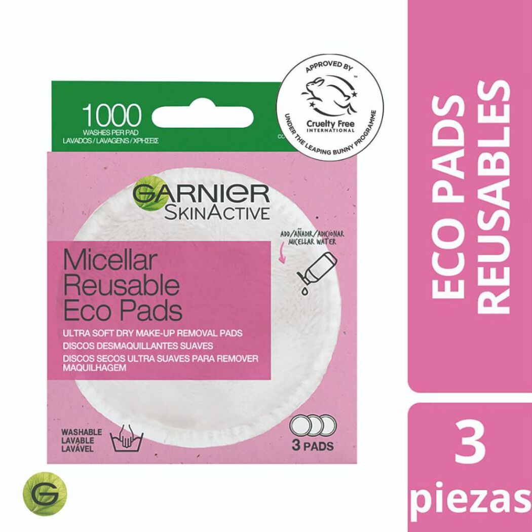 Garnier Desmaquillante Reutilizable x 3 Unidades (Desmaquillante Y Limpieza)