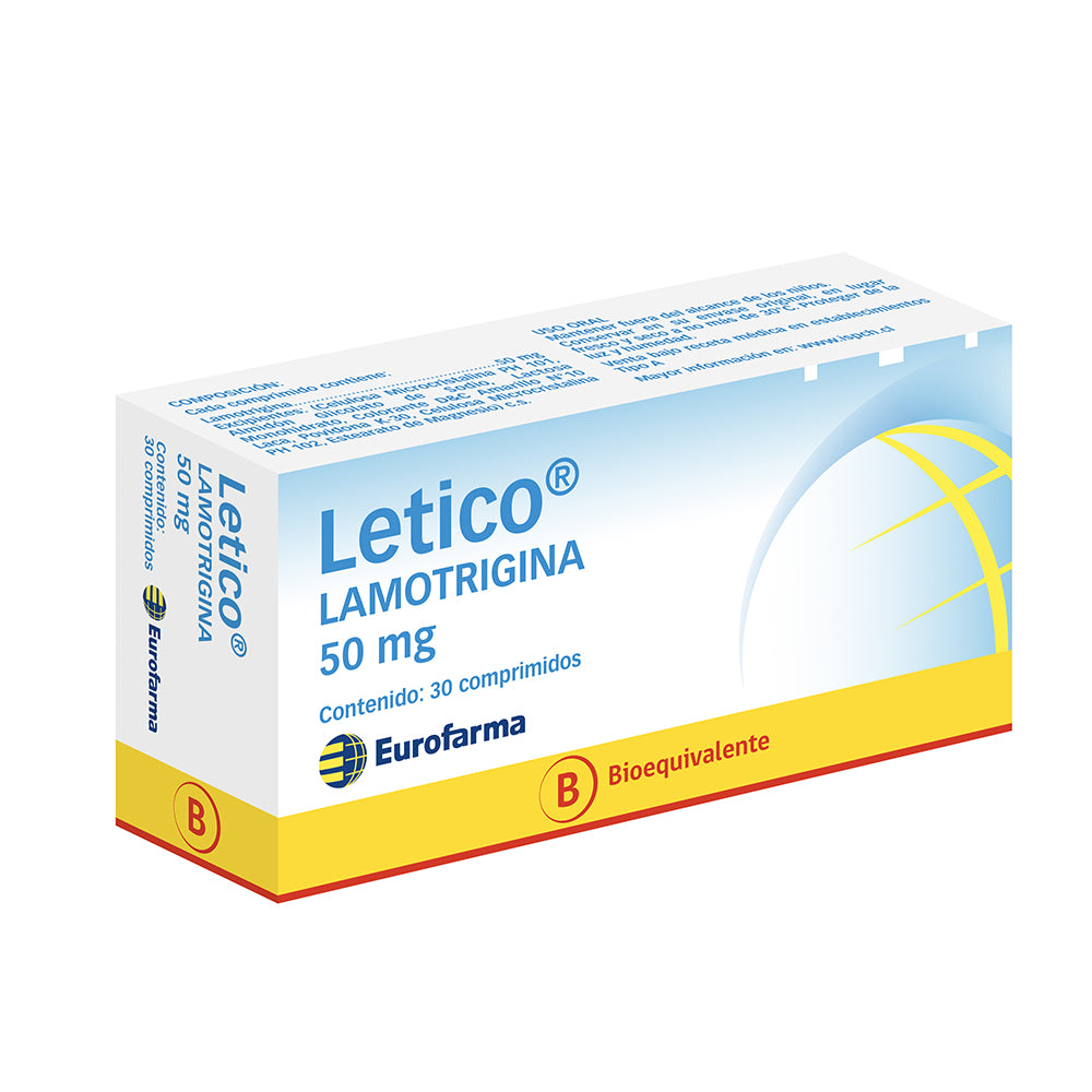 Letico Comprimidos 50 mg x 30 (Lamotrigina)
