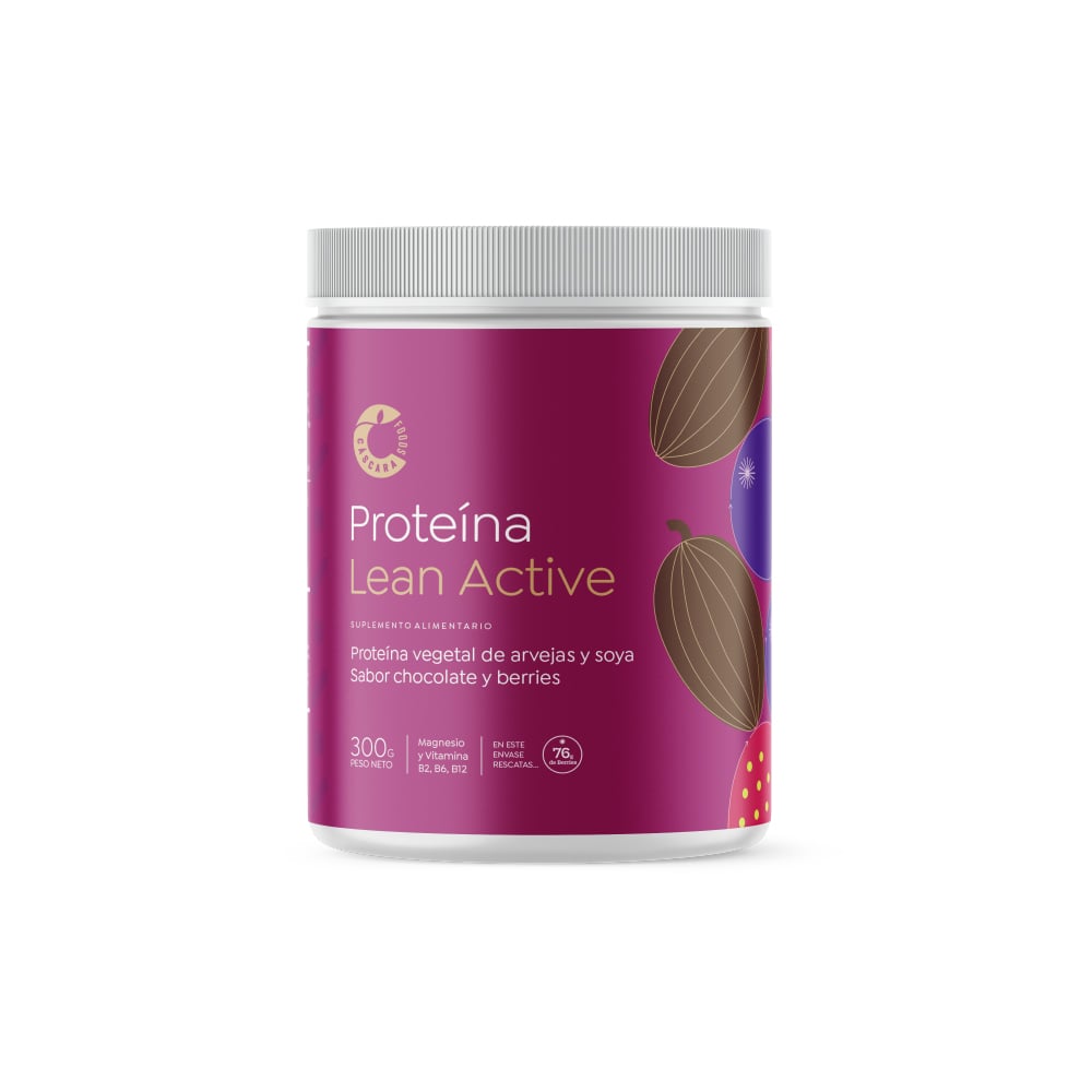 Proteina Lean Active Chocolate Berries 900Gr Cascara Foods