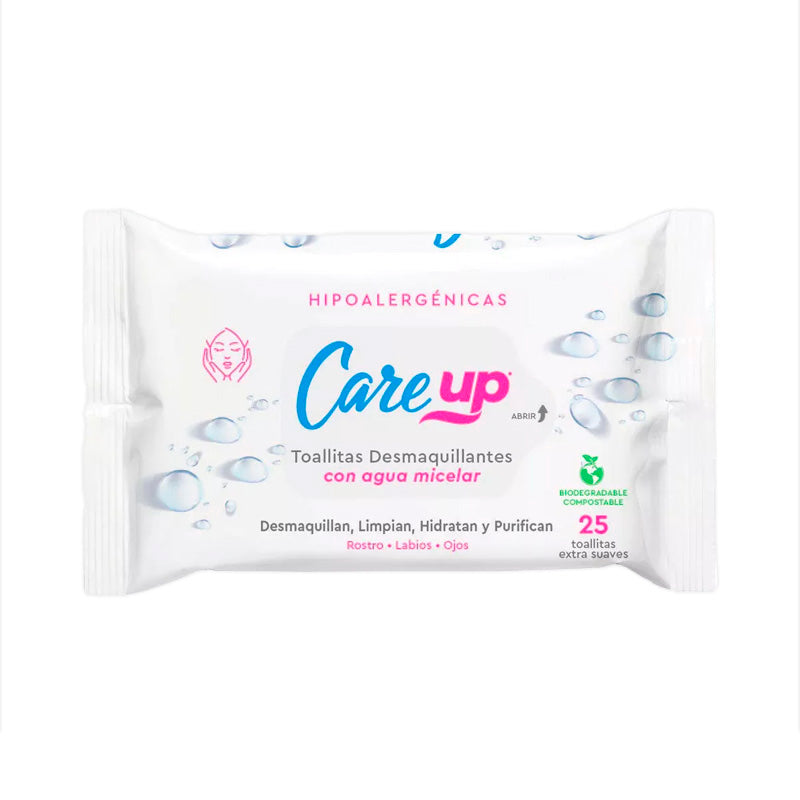 Care Up Toallitas Desmaquillantes Con Agua Micelar x 25 Unidades