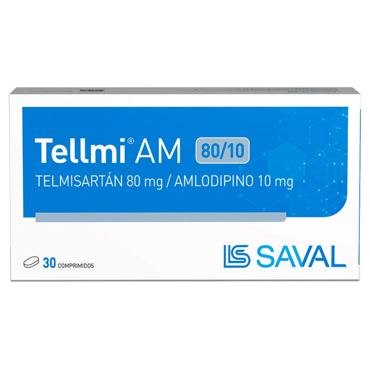 Tellmi Am Comprimidos 80/10 mg x 30 (Telmisartan/Amlodipino)