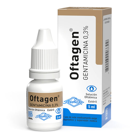 Oftagen Solución Oftálmica 0,3% x 5 ml (Gentamicina)