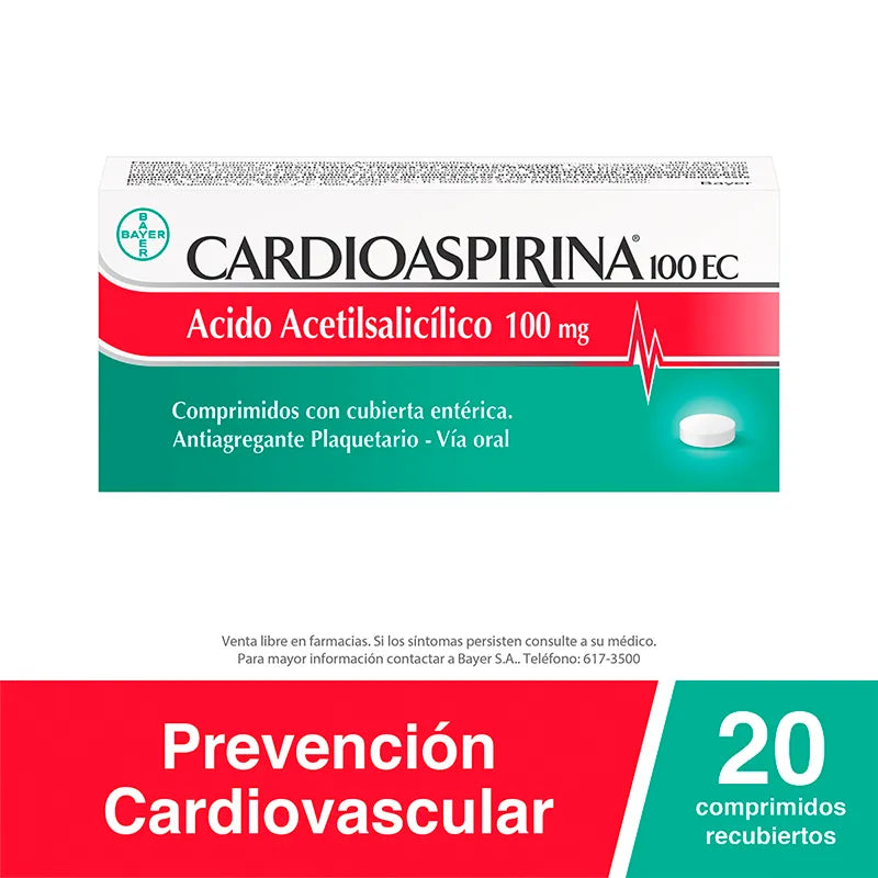 Cardioaspirina Comprimidos 100 mg x 20 (Acido Acetilsalicilico)