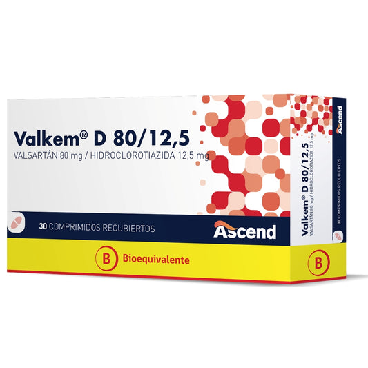 Valkem D Comprimidos 80/12,5 mg x 30 (Valsartan/Hidroclorot)