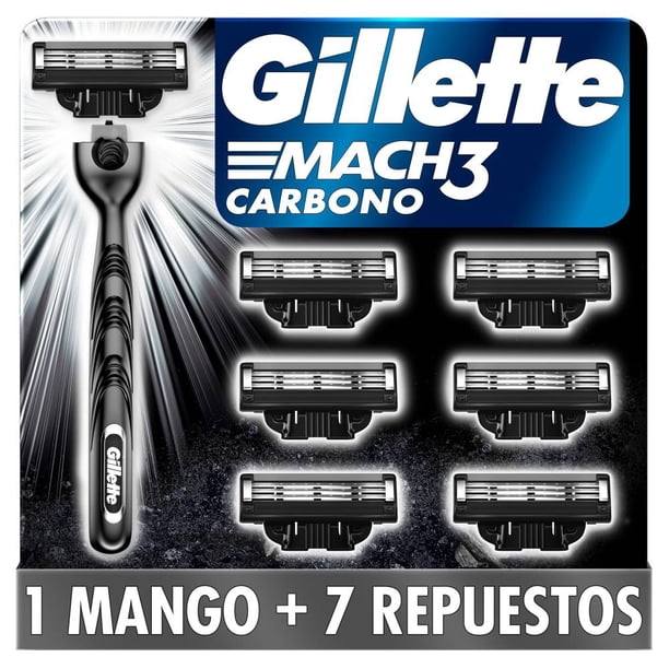 Gillette Mach3 Carbono Maquina Recargable + 1 Repuesto
