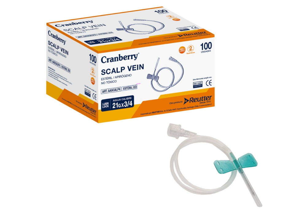 Scalp Vein Mariposa N 21 G x 3/4 Luer Lock x 100 Reutter