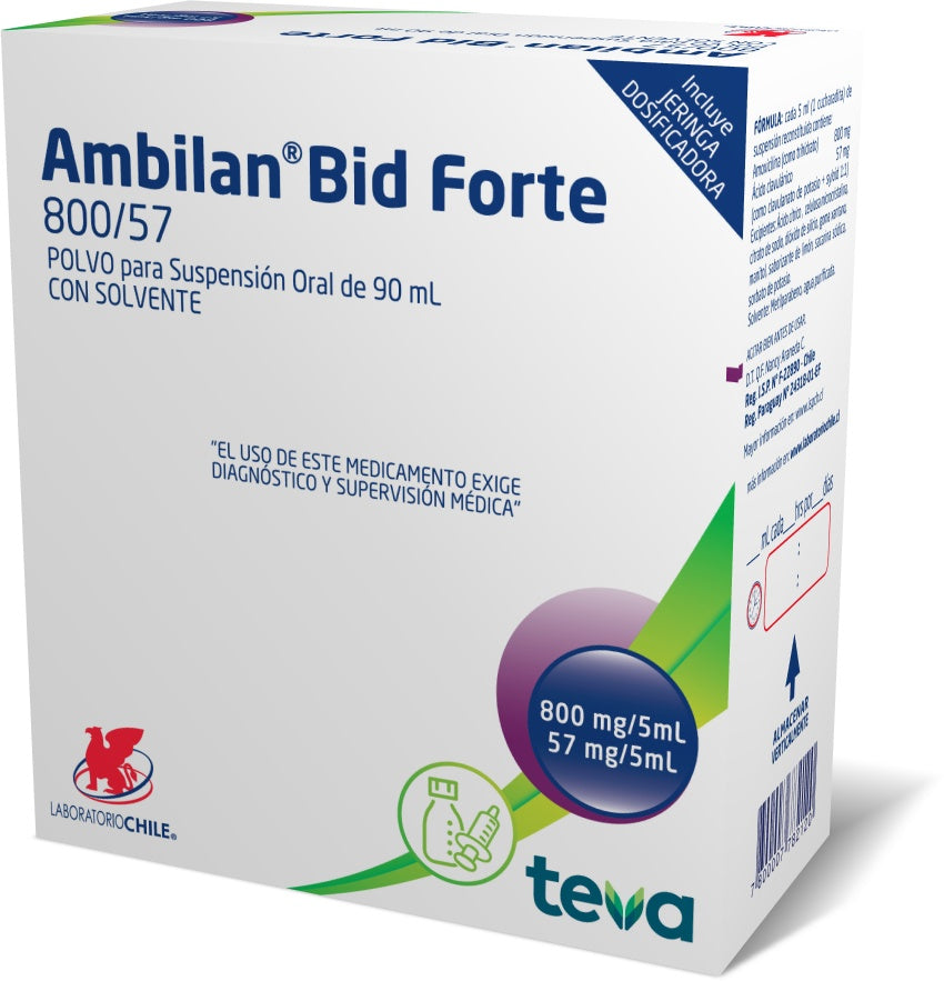 Ambilan Bid Fuerte Sus x 90 ml (Amoxicilina/Ácido Clavulánico)
