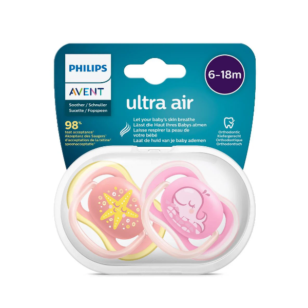 Avent Chupete Ultra Air Niño/Niña 6-18M x 2 Unidades