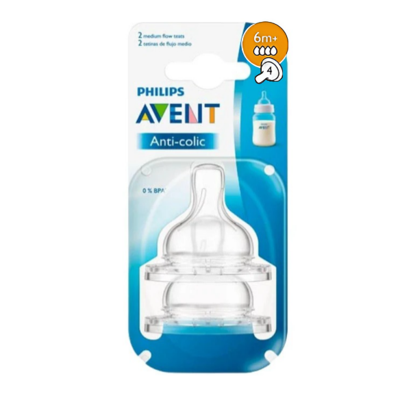 Avent Tetina Anticolico Flujo Rapido 6M+ x 2 Unidades