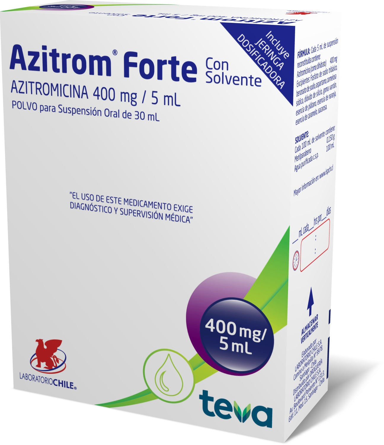 Azitrom Fuerte Sus 400 mg x 30 ml (Azitromicina)