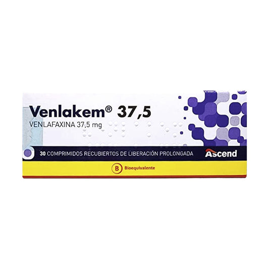 Venlakem Lp Comprimidos 37,5 mg x 30 Ascend (Venlafaxina)