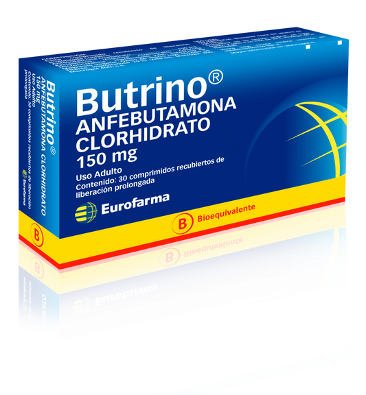 Butrino Xl 150 mg Comprimidos x 30 (Anfebutamona (Bupropion))