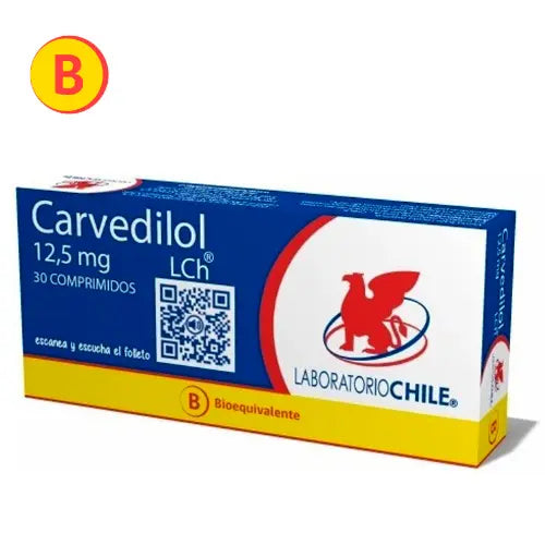 Carvedilol Comprimidos 12,5 mg x 30 Chile