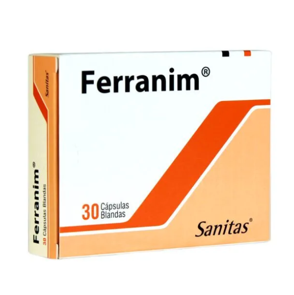 Ferranim Cápsulas x 30 (Vit C/Ac Folico/Vit B12/Hierro)