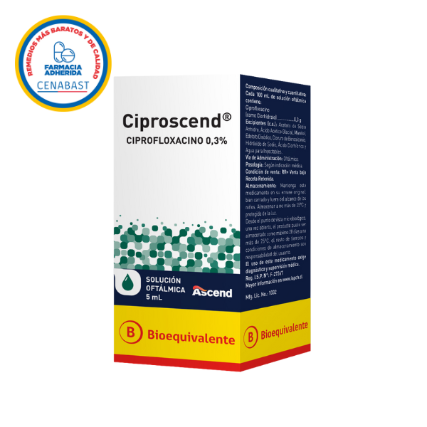 Ciproscend Solución Oftalmica 0,3% x 5 ml (Ciprofloxacino)
