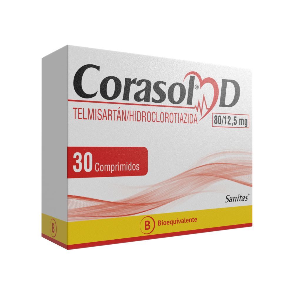 Corasol-D Comprimidos 80/12,5 mg x 30 (Telmisartan+Hidroclorotiazida)