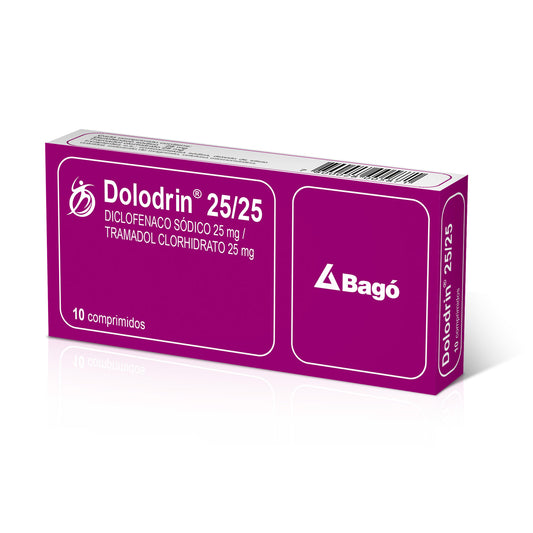 Dolodrin 25mg/25mg Comprimidos x 10 (Diclofenac/Tramadol)
