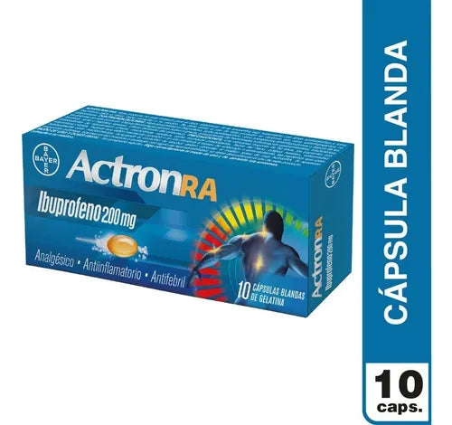 Actron Ra Cápsulas 200 mg x 10 (Ibuprofeno)