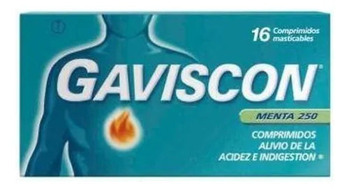 Gaviscon Menta Comprimidos x 16 (Calcio Carb/Alginato Sodio/Bicarbonato)