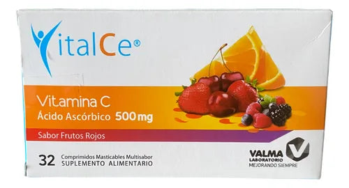 Vitamina C Frutos Rojos Comprimidos 500 mg x 32 Valma