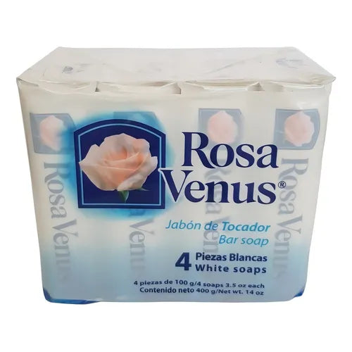 Jabon Rosa Venus Blanco 100 Gr x 4 Unidades (Jabon Barra)