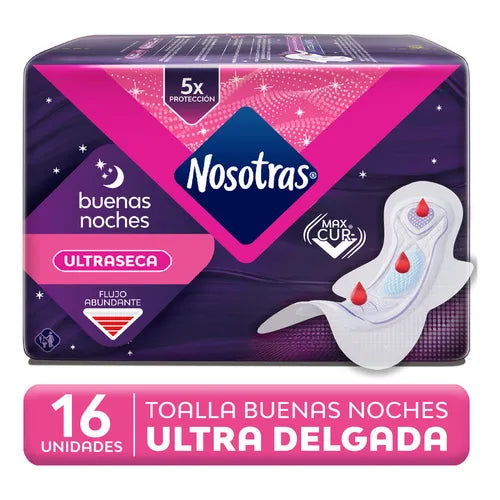 Always Toalla Ultra Fina Nocturna Seca Suave F/Abun x 16 Unidades