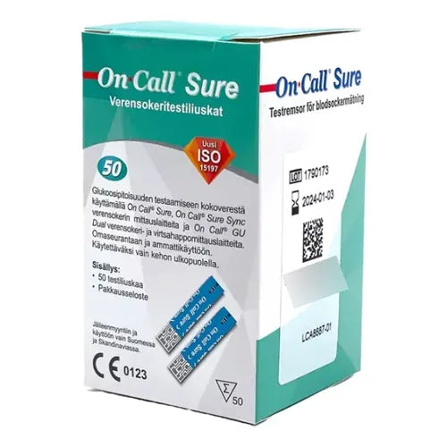 Cintas De Medicion De Glicemia x 50 Unidades On Call Sure (Tiras Reactivas)