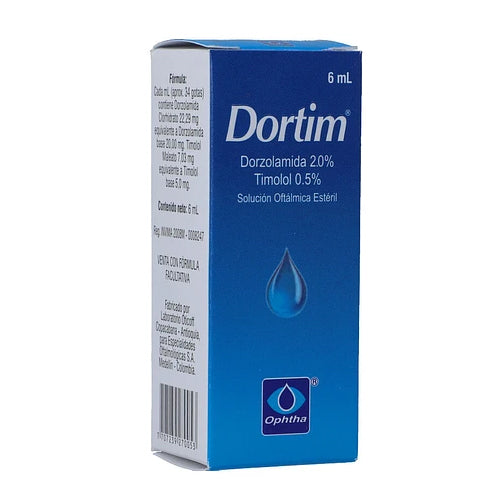 Dortim Solución Oftálmica x 6 ml (Timolol/Dorzolamida)