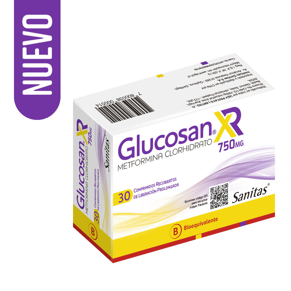 Glucosan Xr Comprimidos 750 mg x 60 (Metformina)