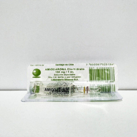 Amiodarona Clorhidrato Amp 150 mg 3ml x 100 Biosano