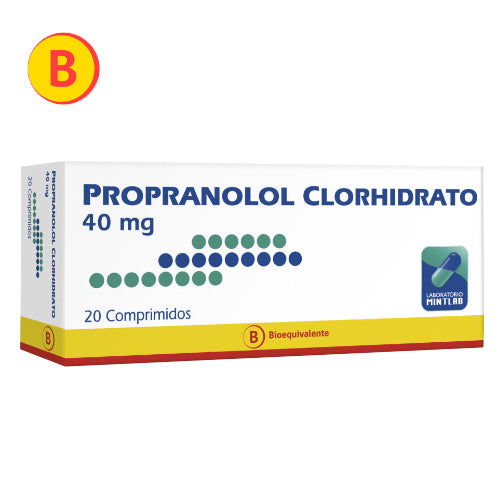 Propranolol Comprimidos 40 mg x 20 Mint (Propanolol)