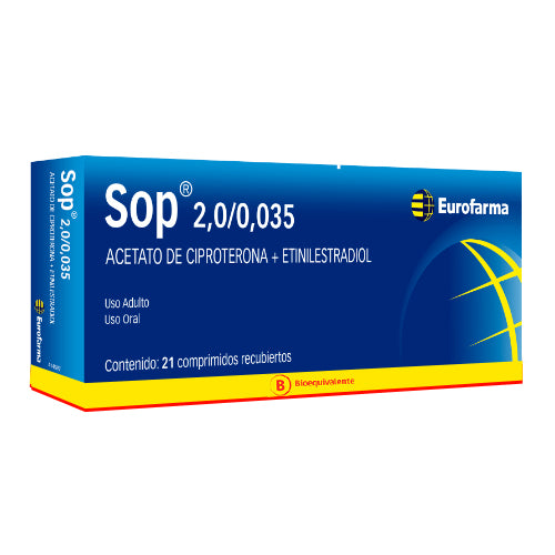 Sop 2/0,035 Comprimidos x 21 (Ciproterona/Etinilestradiol)