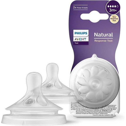 Avent Tetina Natural Flujo Rapido 3M+ x 2 Unidades