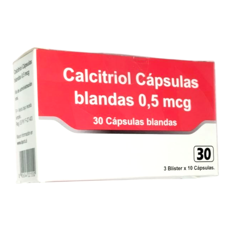 Calcitriol Cápsulas 0,50 mcg x 30