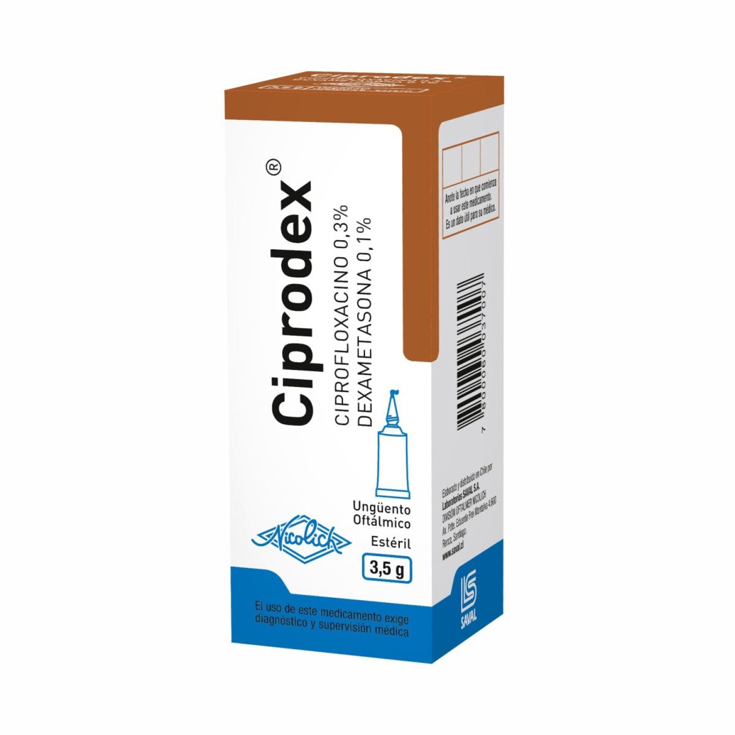 Ciprodex Ungüento Oftálmica x 3,5 Gr (Dexametasona/Ciprofloxacino)
