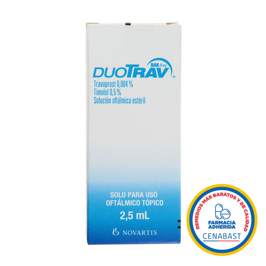 Duotrav Bak-F Solución Oftálmica x 2,5 ml (Timolol + Travoprost)
