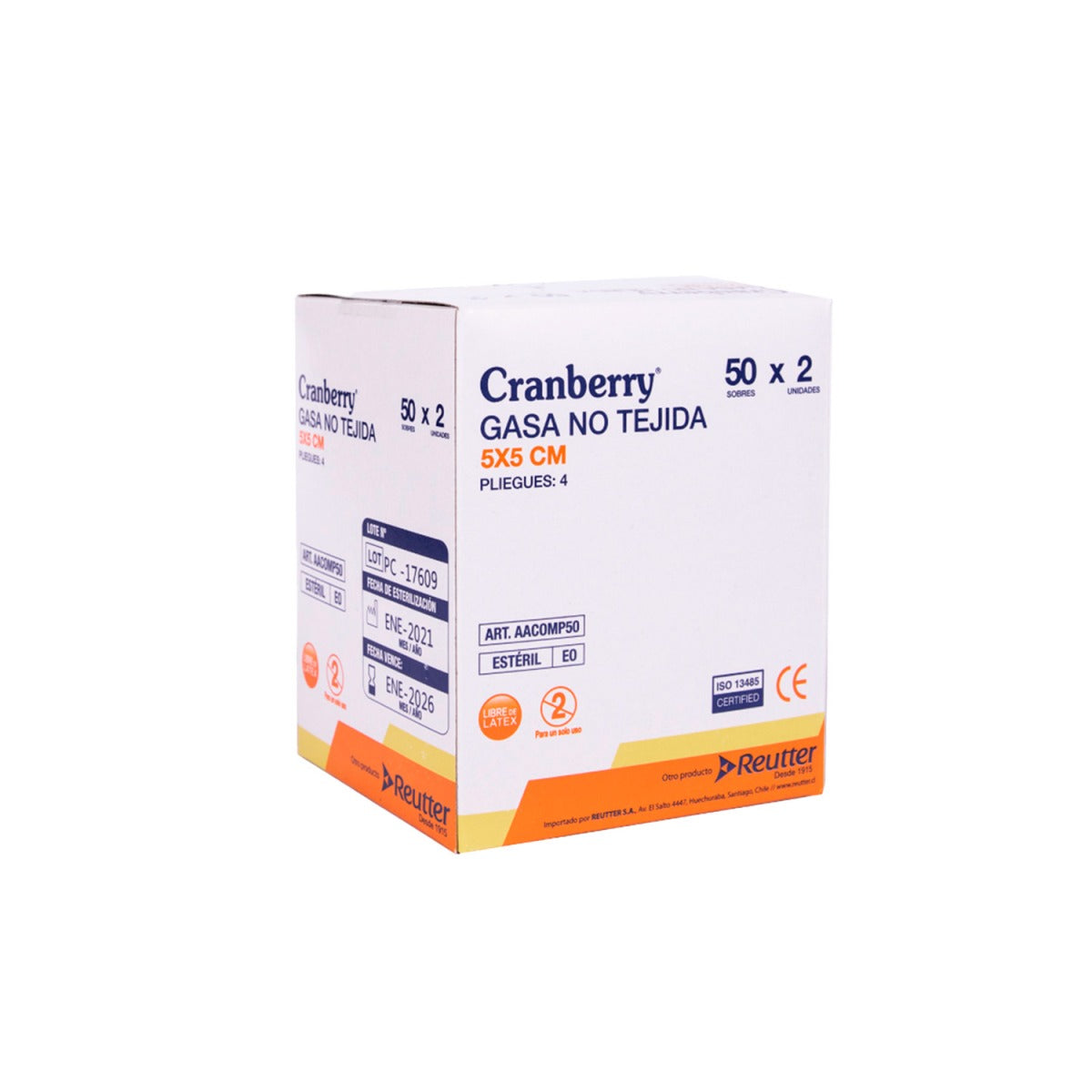Gasa Algodon 10 x 10 Est 50 Sobres x 2 Unidades Reutter (Gasas)